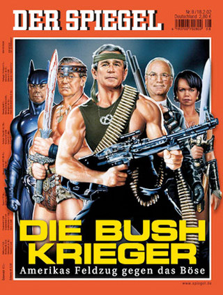 The 'Bush Warriors' cover illustration of Der Spiegel, 2002.